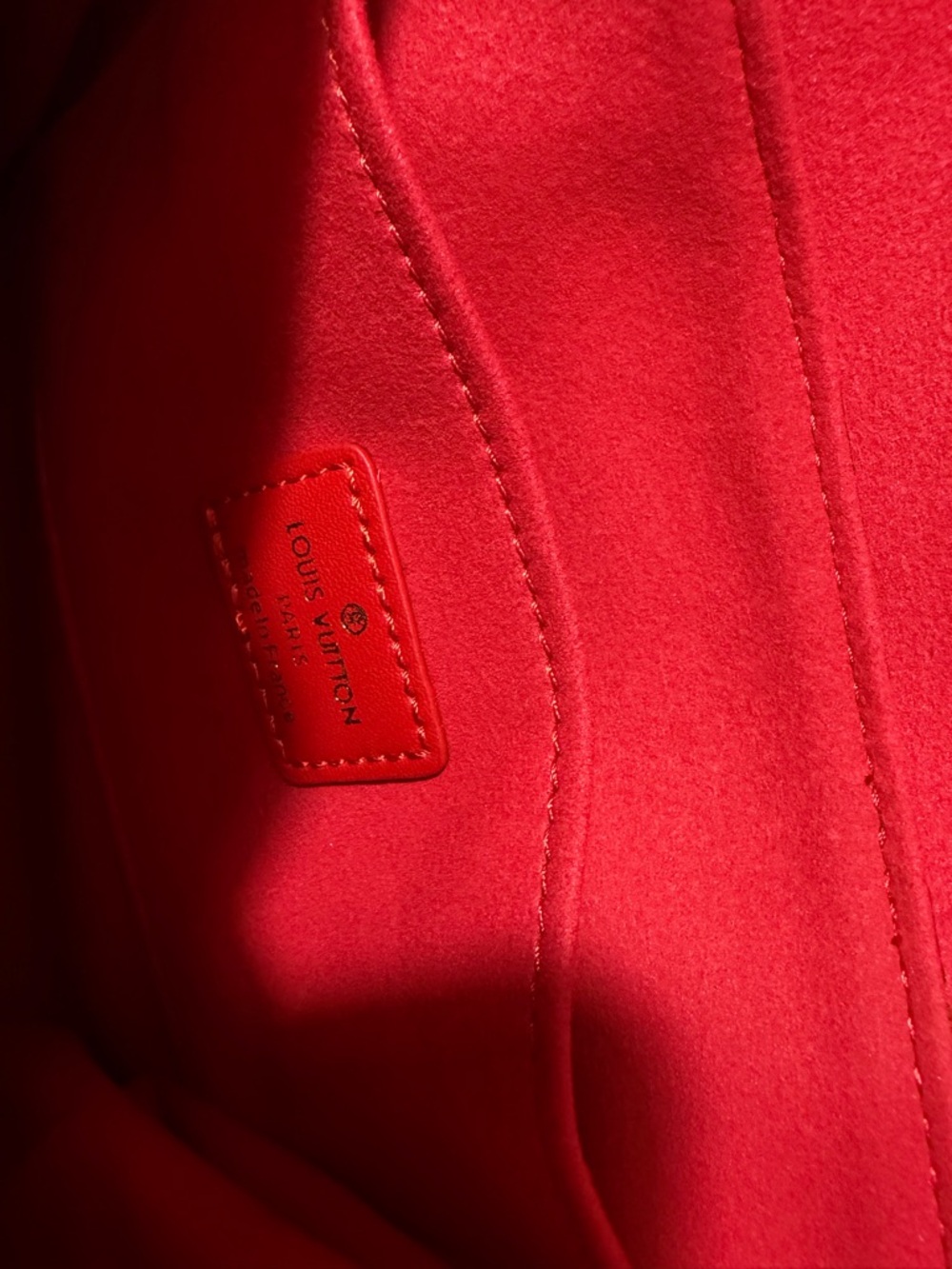 Louis Vuitton Red Top Handle Satchel with Monogram Canvas - Picture 5 of 5